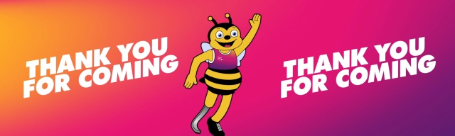 UK Athletics - stadium screen graphics - London 2017 Whizbee mascot animation